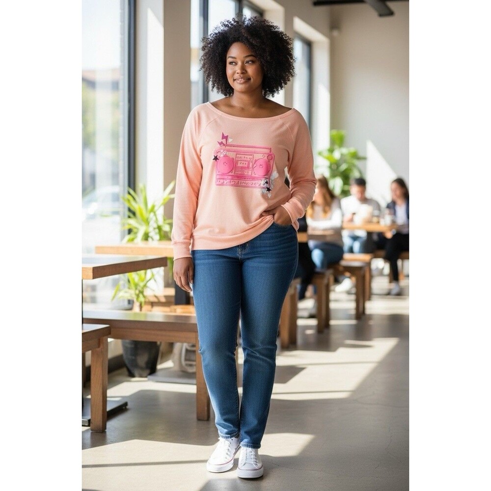 Joe Boxer Women's "BoomBox Radio" Sweatshirt - Size Small
